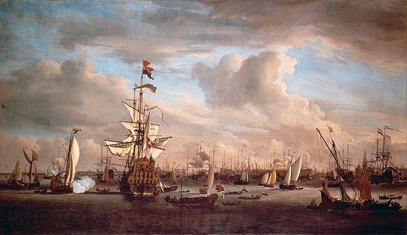 Willem Van de Velde The Younger Gouden Leeuw Norge oil painting art